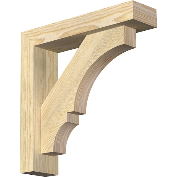 Ekena Millwork Balboa Block Rough Sawn Bracket w/ Offset Brace, Douglas Fir, 4"W x 16"D x 16"H BKT0402X16X16BOA05RDF - main